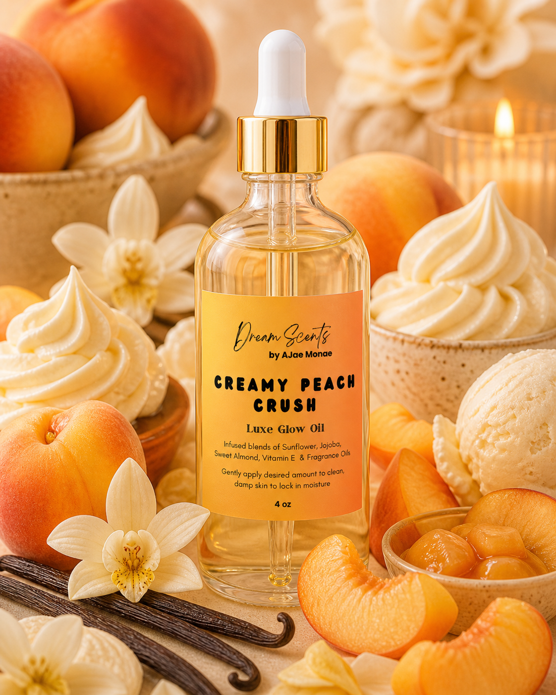 🆕✨CREAMY PEACH CRUSH Luxe Glow Body Oil