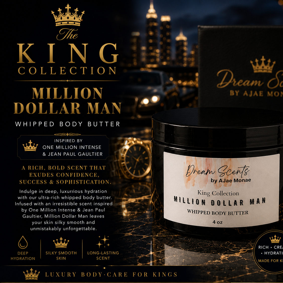 👑 MILLION DOLLAR MAN Body Butter 4oz